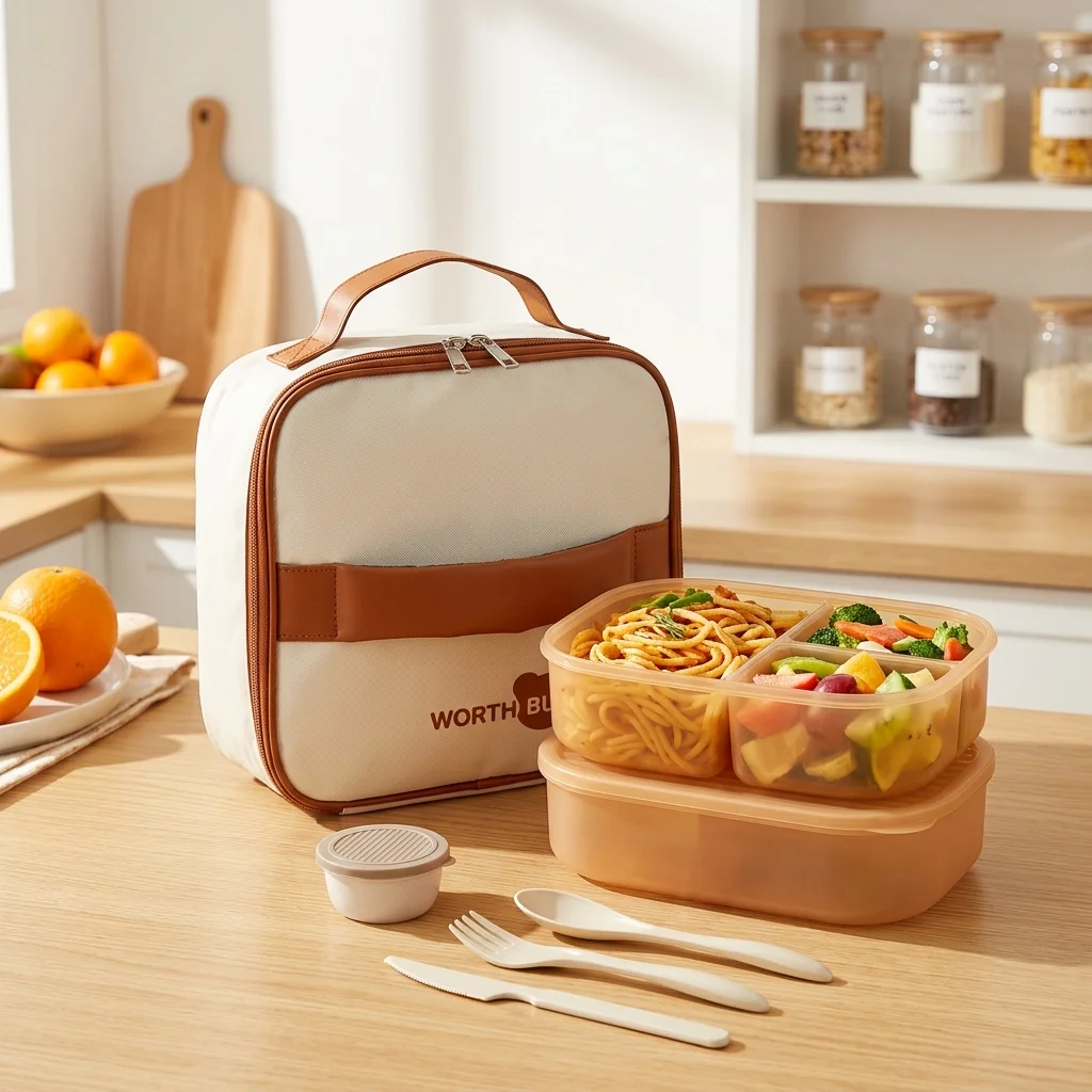 Food Storage With Dividers - Odpinany plastikowy pojemnik typu bento, nadający
