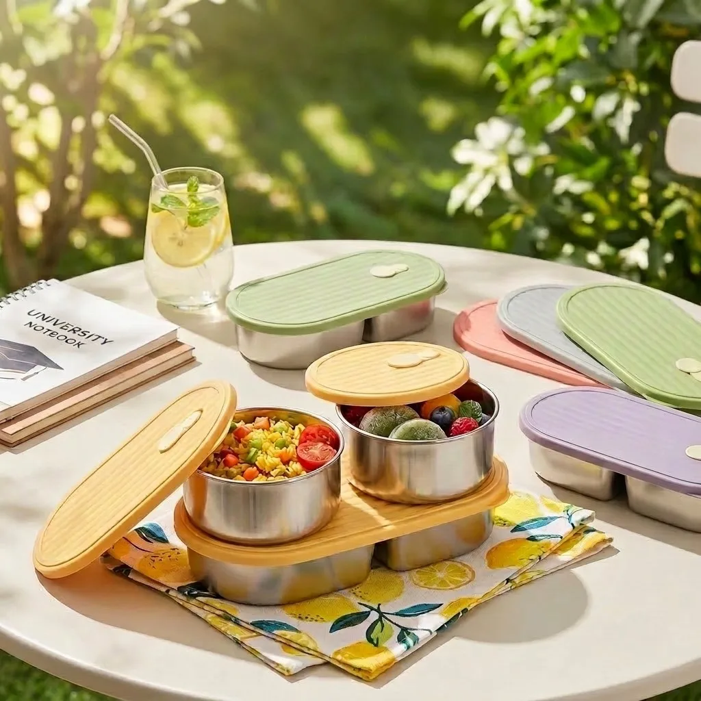 Food Storage Oven Safe - Zestaw pojemników na lunch z nierdzewnej