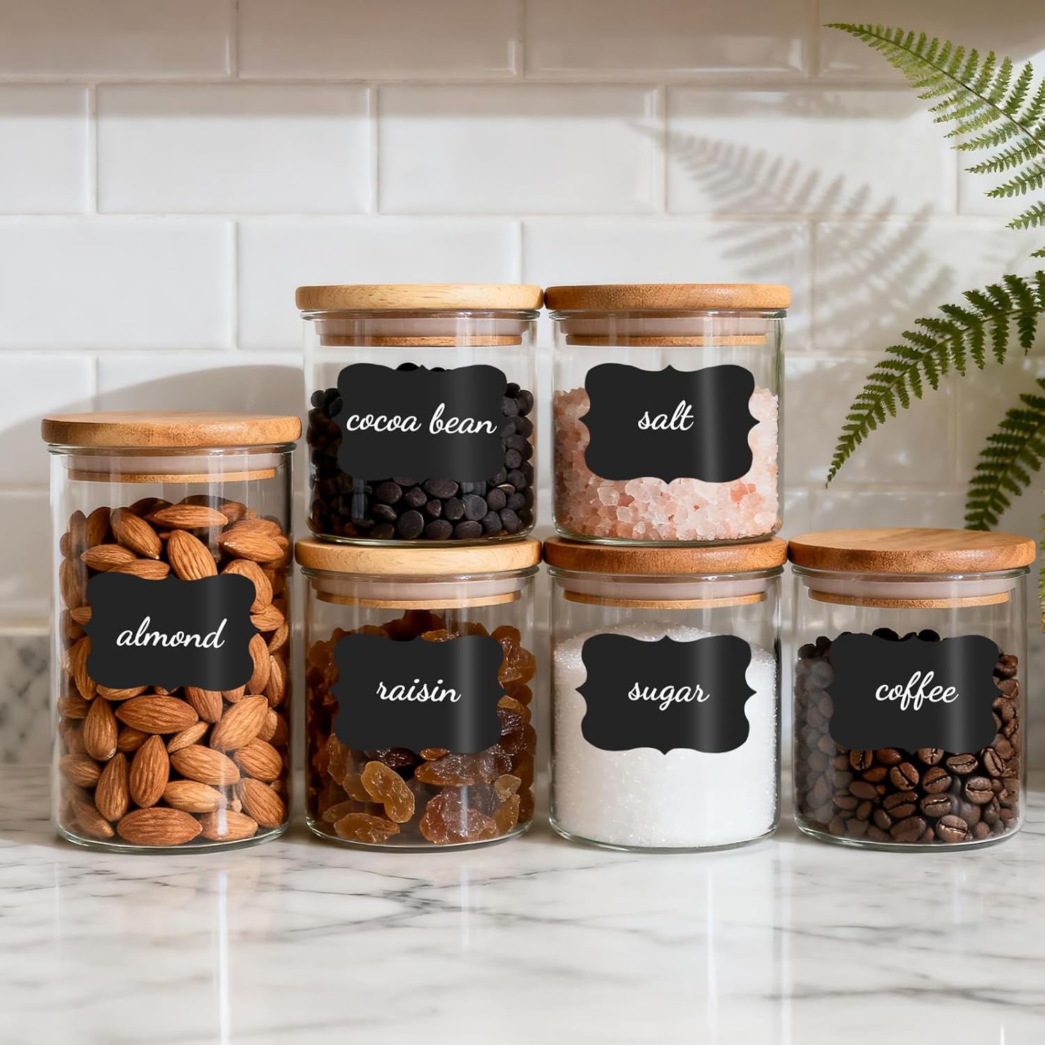 Food Storage Labels - 40/80 szt. Etykiety tablicowe wielokrotnego użytku