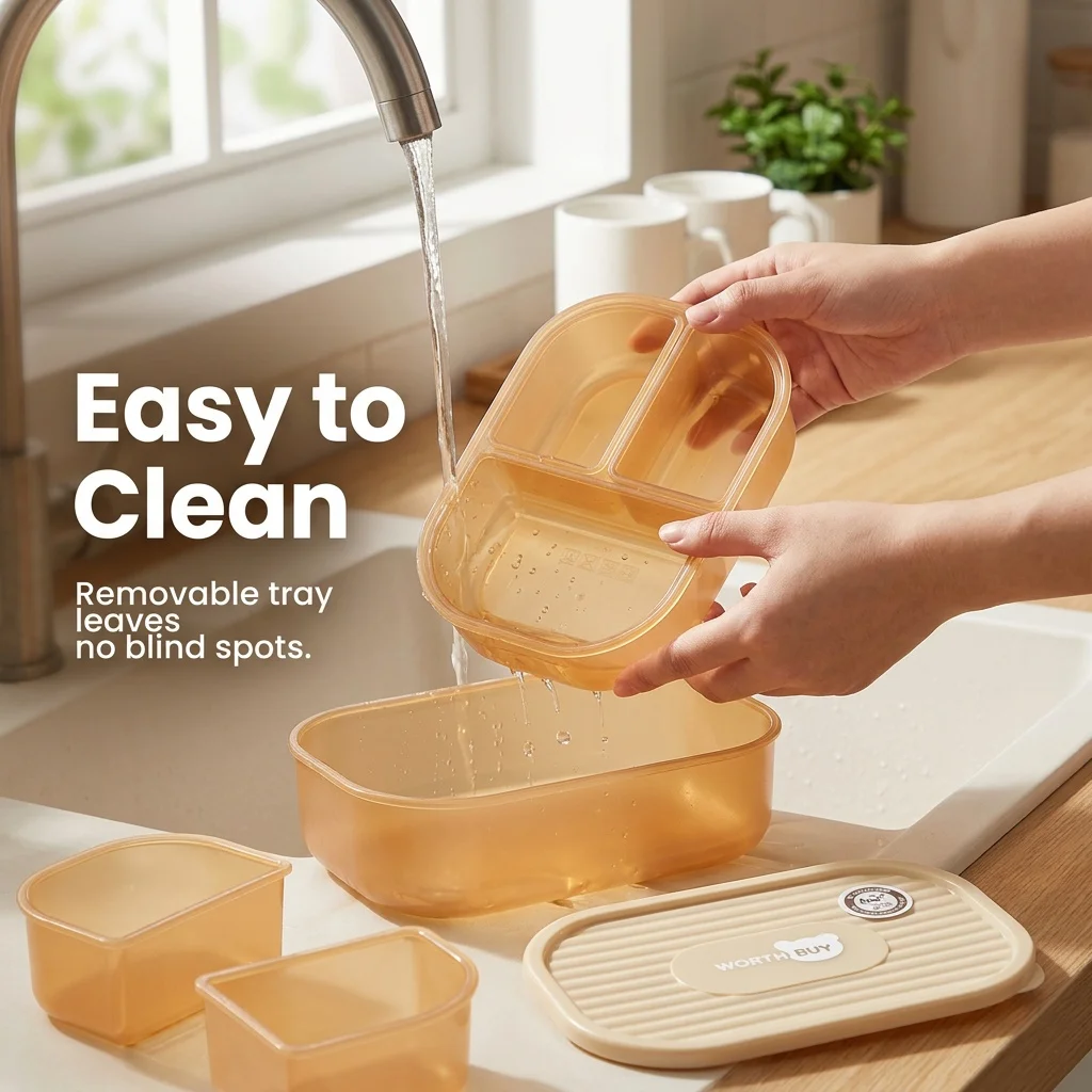 Plastikowe pudełko bento z prz – Food Storage With Dividers recenzja i cena
