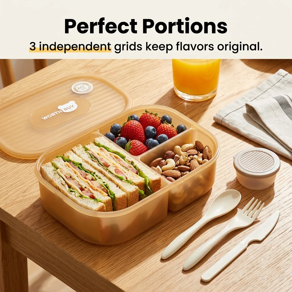 Plastikowe pudełko bento z prz – Food Storage With Dividers recenzja i cena