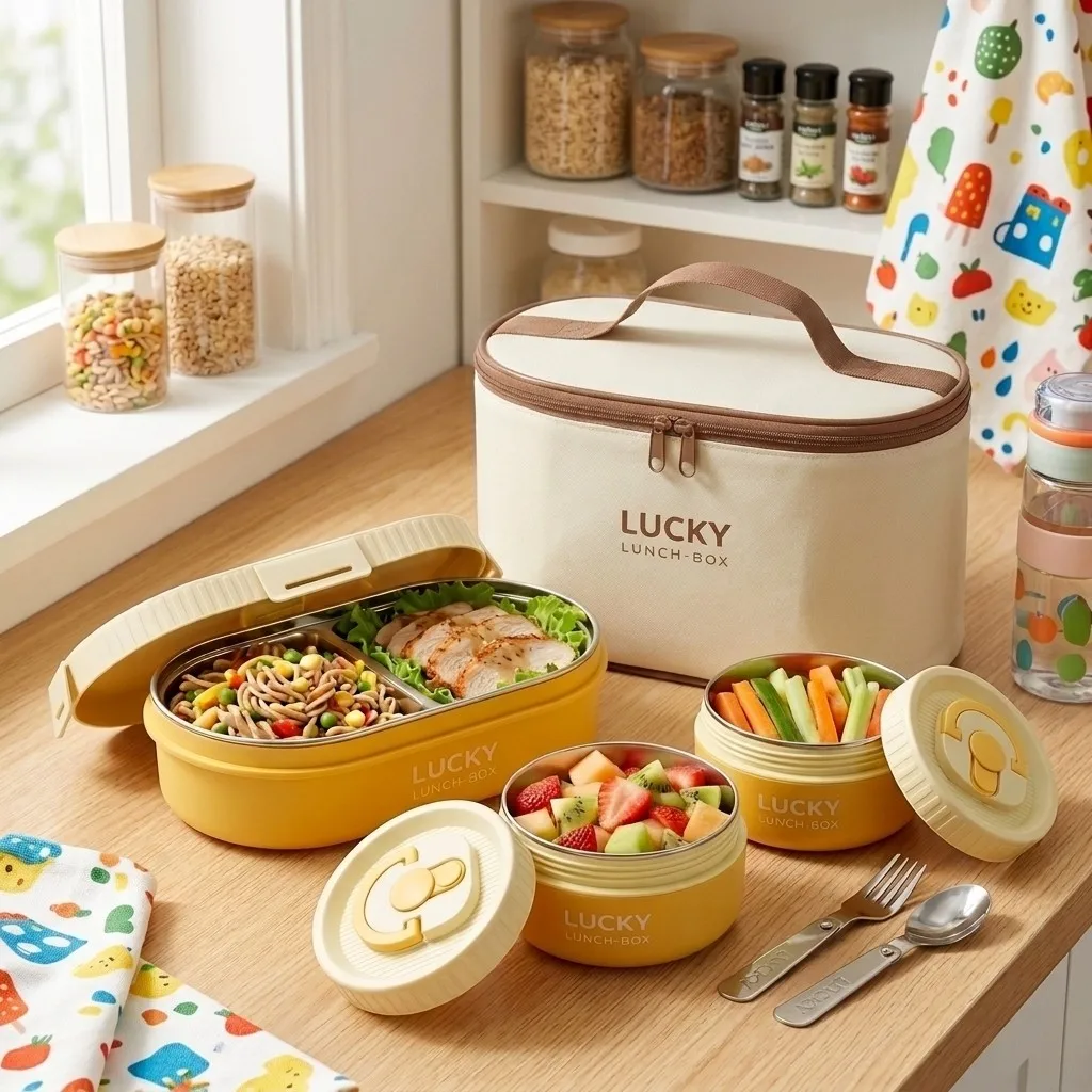 Zestaw pojemników na lunch ze  – Food Storage With Dividers recenzja i cena